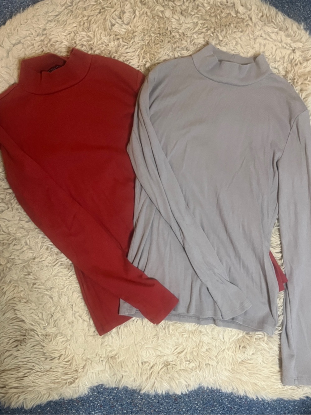 Banana Republic Red and Gray Mock Neck Sweaters